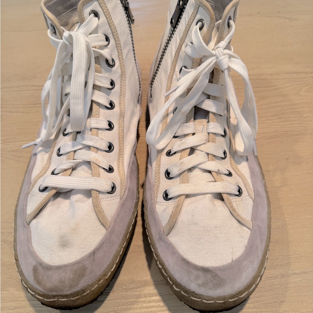 Mens Vince high top size zip sneakers.